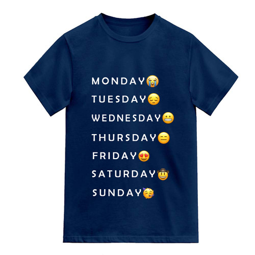 Funny week days emoji printed - days,